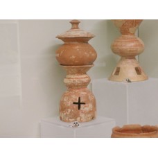 Pre-Christian cross carved on clay pot, tomb, type of burial